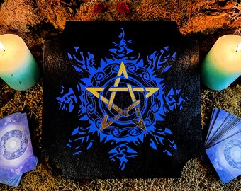 Esotericism, Sacred Pentacle with Mystical Gilding, Object of Spiritual Protection, Sacred Wiccan Pentagram, Tool for Protection Ritual