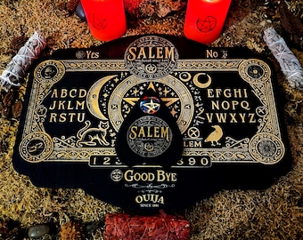Authentic Ouija "SALEM 1962" inspired by the fascinating history of the Salem witches, Esoteric object, Spiritualism board.
