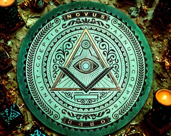 Freemason Esotericism - Esoteric Altar - Freemason Symbol Mystic Eye - Sacred Triangle - Spiritual Decoration - Ritual Accessory