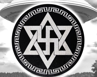 Raël, Rael, Raëlian symbol, swastika, swastika, Raëlian movement, raëlist, raëlism, extraterrestrial, Raëlian esoteric altar