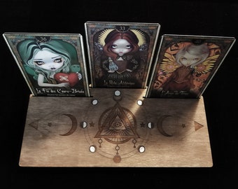 Tarot Stand, Tarots and Oracles drawing tray, Divination card stand, esotericism, Esoteric tool for Divinatory Cards