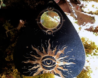 Ouija, drop pointer planchette, Ouija accessory for divination board, wooden ouija, esotericism, ouija board and ouija table